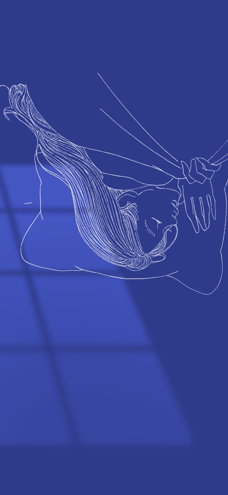 眠っている女性のイラスト