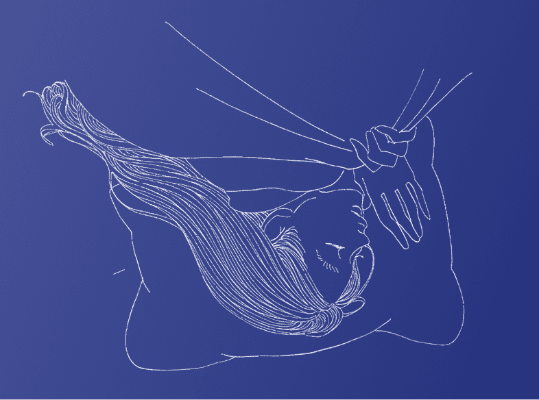 眠っている女性のイラスト